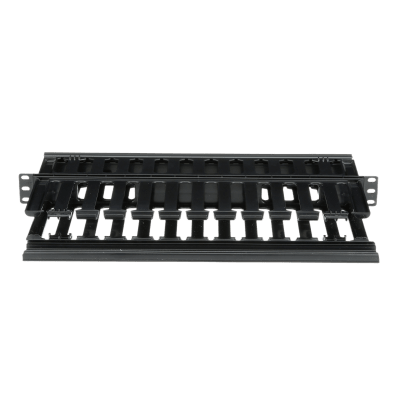 WMPSE - Organizador de Cables Horizontal / Doble Frontal y Posterior / Rack 19in / 1UR / ABS Monolítico / Categoría 5e/6