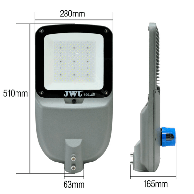 JALP-03-100 - Luminario Urbano con Fotocelda / 100W / Flujo Luminoso 16 000 lm / Ángulo de Luz 105°-135° / IP65 / Montaje en Poste o Brazo / Vida Útil 50 000 h.
