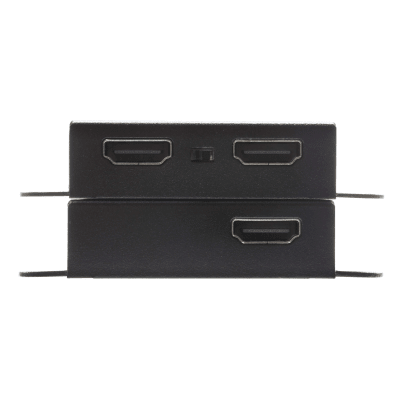 VE1821 - Kit Extensor HDMI | 4K sobre Cat 6 | 4096x2160 @ 30 Hz | Hasta 40 metros Cat 6 | Tecnología PoC | EDID Switch y Copia | Control IR Remoto | Audio Lossless 7.1CH | Metal | Plug and Play