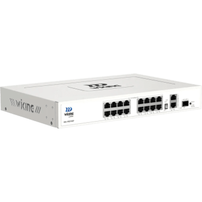WK-PS219GF - Switch PoE No Administrable / 16 Puertos 10/100 Mbps / 2 Puertos Uplink Gigabit / 1 Ranura SFP 1000 Mbps / Presupuesto PoE 180 W / Hi-PoE 60 W