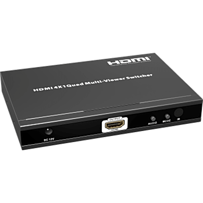 TT401MS - Switch Multiviewer HDMI / 4 Entradas a 1 Salida / 1080p @ 60Hz / Quad / Full Screen / Dual / Control Remoto