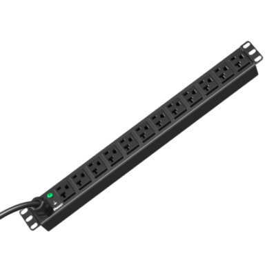 E12B19M - Panduit PDU ES2P Básico para Distribución de Energía, Enchufe de Entrada NEMA 5-20P, Con 12