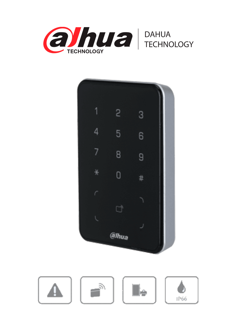 Lectora DAHUA DHI-ASR2101A-ME Dual con Teclado Wiegand/RS-485 para Acceso/ ID/Mifare/Password/Exterior