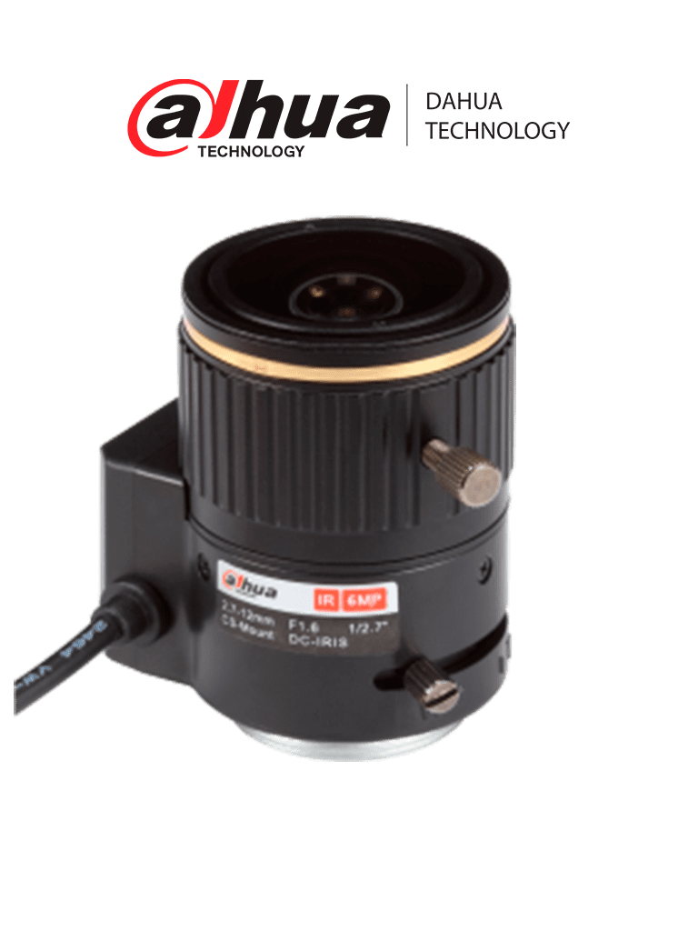 Lente varifocal DAHUA PFL2712 6MP 1/2.7" 2.7-12mm para cámaras de seguridad