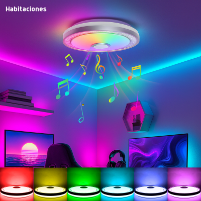 JLAR-4003 - Luminario LED de 40W / 3000 Lúmenes / Ø 490mm x 66mm / Voltaje 85-265V / Temperatura Fría 6500K / Conexión Bluetooth / App iLink.