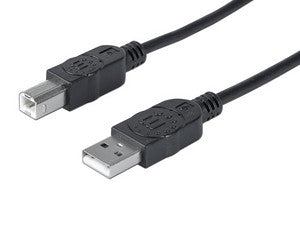 Cable Manhattan USB 2.0 Tipo A macho a USB Tipo B macho de 1.8m, Transferencia de Datos de hasta 480Mbps, Conexión de Alta Velocidad