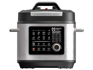 Olla de Presión Eléctrica Mirati Home 6L, Acero Inoxidable, 1000W, Panel Digital, 10 Funciones, Cocina Rápida, Seguridad