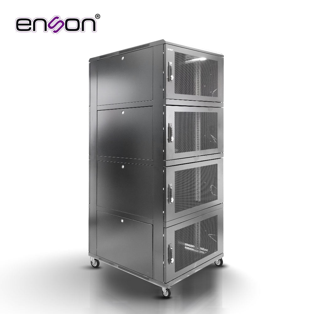 Enson Gabinete De Piso Modular ENS-RKGB42U8, 42U, 800x1000mm, 4 Módulos