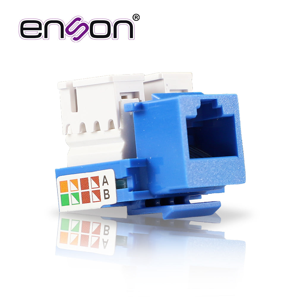 Enson Conector Jack ENS-JC6BL Cat6 90 Grados, Ponchado, Color Azul