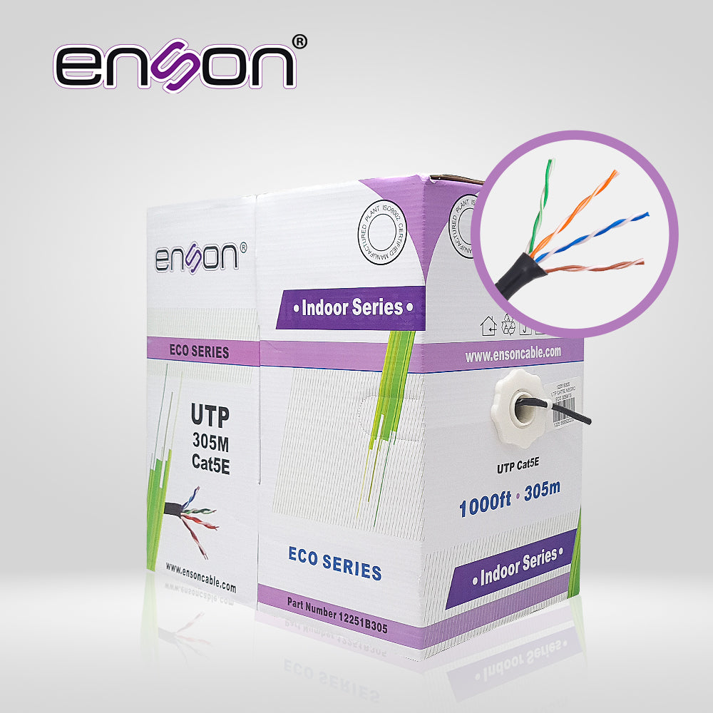 Enson Cable UTP Cat5e 12251B305, 24 AWG, 305 Metros, Uso Interior