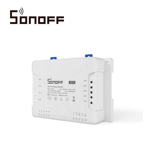 Sonoff Interruptor On/Off 4CH R3, WiFi 2.4GHz, 10A Por Canal, Compatible Alexa/Google Home