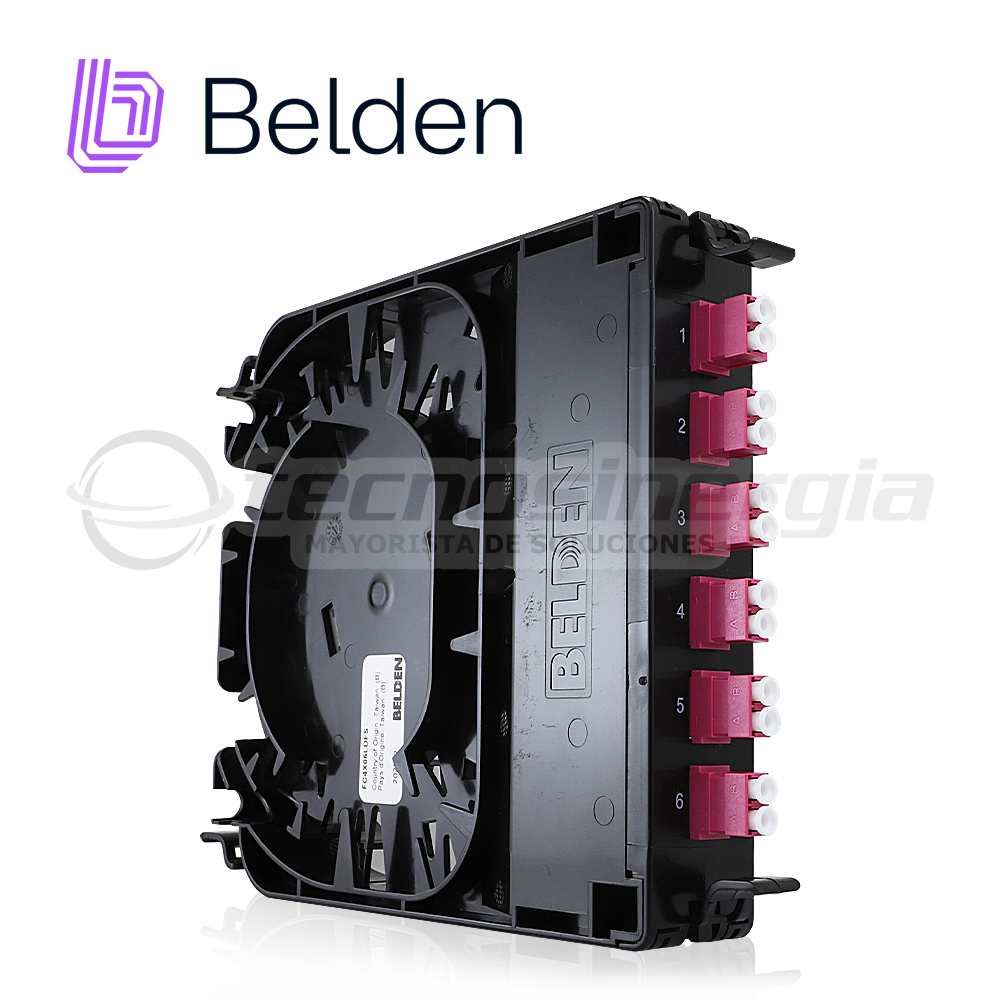 Belden Cassette ECX FC4X06LDFS, 6 Puertos, 12 Fibras LC Multimodo OM4, Conectividad Fibra