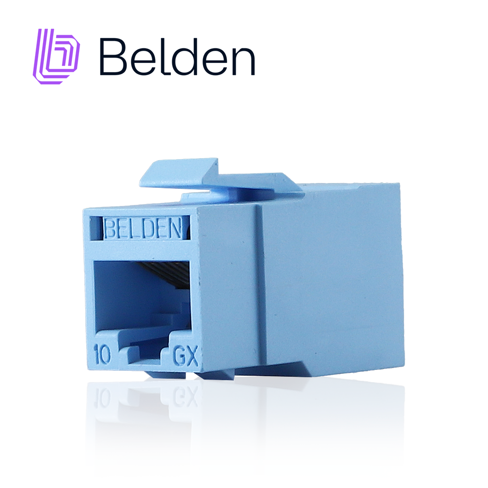 Belden Conector Modular Jack RJ45 Cat6A RVAMJKUTB-S1, Interior, Azul Claro
