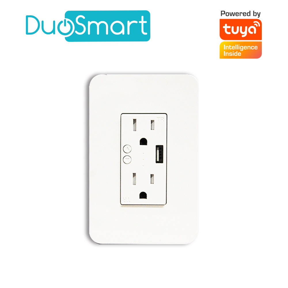 Duosmart Tomacorriente WiFi A60, 2 Contactos, 1 Puerto USB, 2.4 GHz