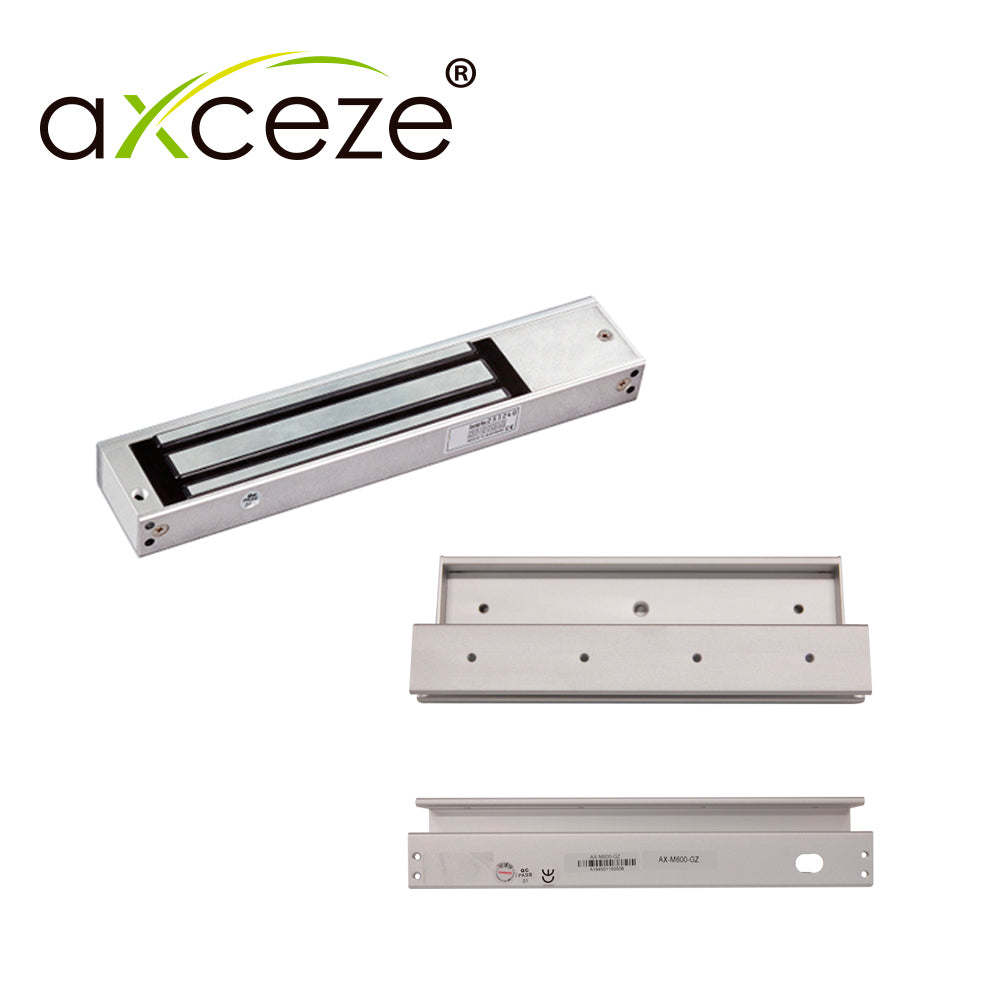 AXCEZE MZ620 KIT Chapa Magnética + Bracket GZ, 1x Puerta de Vidrio, Instalación Sencilla