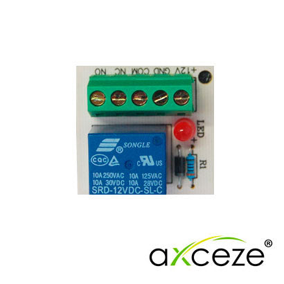 AXCEZE Módulo Relevador Multipropósito AX-RELAY5, 12V-40mA, 125VCA-10A, Conexión IP