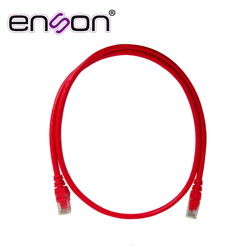 Enson Patchcord UTP P6009R Cat6 90cm, 100% Cobre, Rojo, Ideal Rack