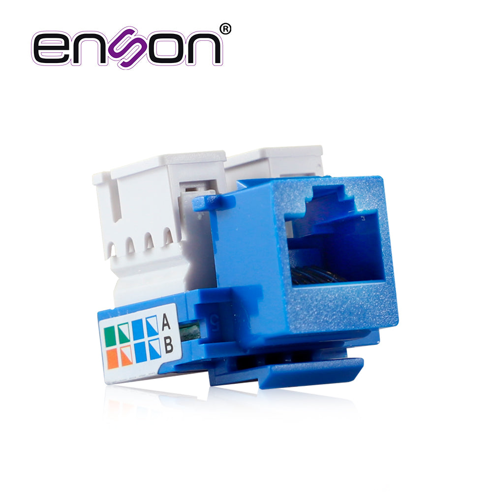 Enson Conector Jack ENS-JC5BL Cat5e 90 Grados, Ponchado, Azul