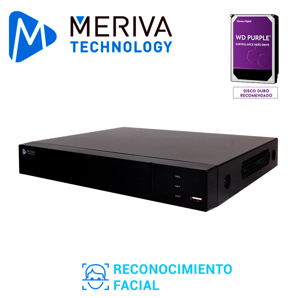 Meriva Technology NVR MAIN-0808, 8CH PoE, H.265, HDMI 4K, ONVIF