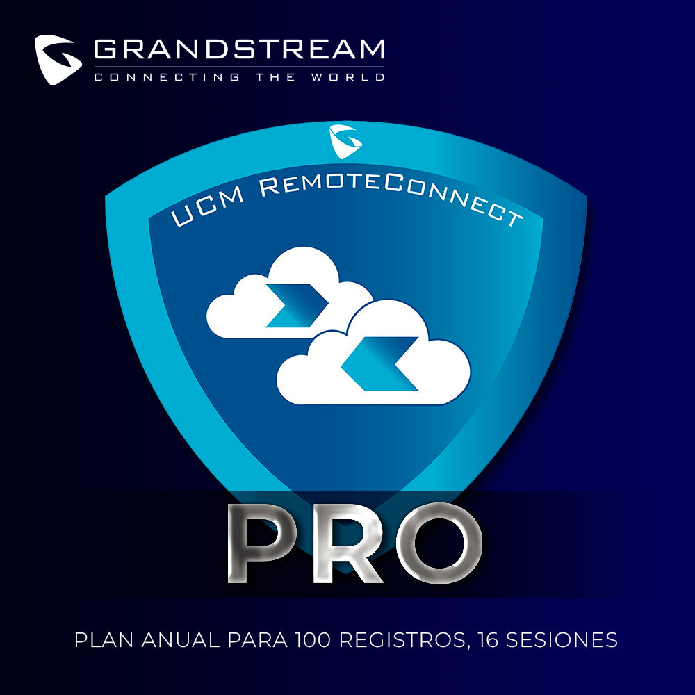 Grandstream UCMRC-PRO Suscripción Anual, 100 Registros, 16 Sesiones, Conexión Remota
