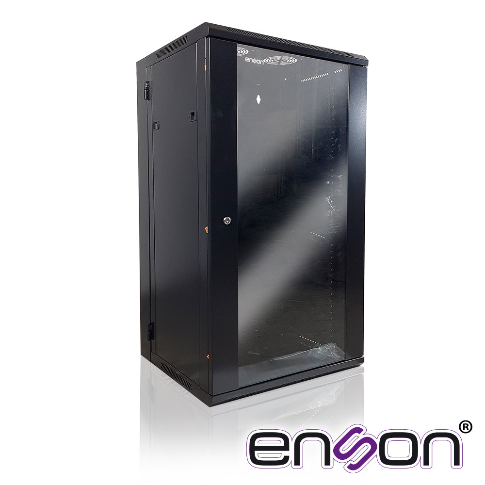 Enson Gabinete Piso/Pared ENS-RKGU22PRO 22U, 550x600x1055mm, Puerta Cristal Templado