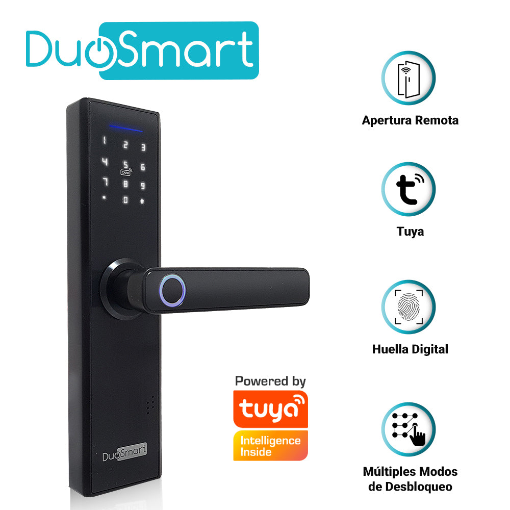 Duosmart Cerradura Biométrica F20, WiFi 2.4 GHz, Tarjetas MF, Huella Digital, MicroUSB