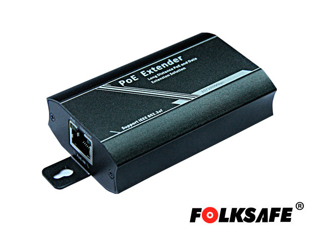 FolkSafe Extensor PoE+ FS-PSE1001-E 802.3af, 100 Metros, Sin Fuente