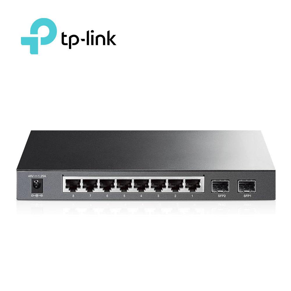 TP-Link Switch Administrable SG2210P, 8 Puertos RJ45 PoE 10/100/1000 Mbps, 2 Puertos SFP, 53W PoE Total