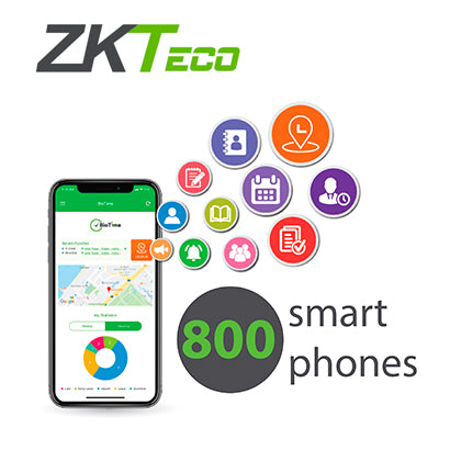 ZKTECO Licencia Biotime APP-P800, Activa 800 Smartphones, Permanente