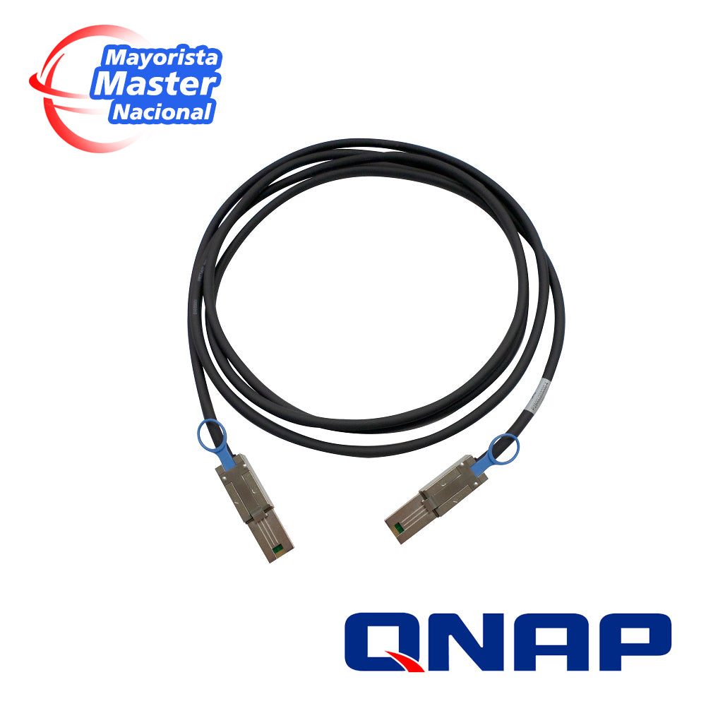 QNAP CAB-SAS20M-8088 Mini SAS 6G Cable, 2.0M, SFF-8088, 6 Gbps