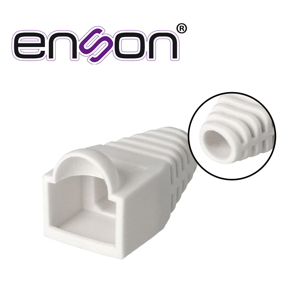 Enson Bota Plástica Blanca ENS-BOOT-WHT, Protección RJ45, 6mm