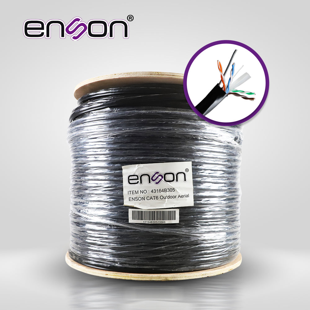 Enson Cable UTP Aéreo Cat6 43164B305, 4 Pares, 100% Cobre, 305 Metros