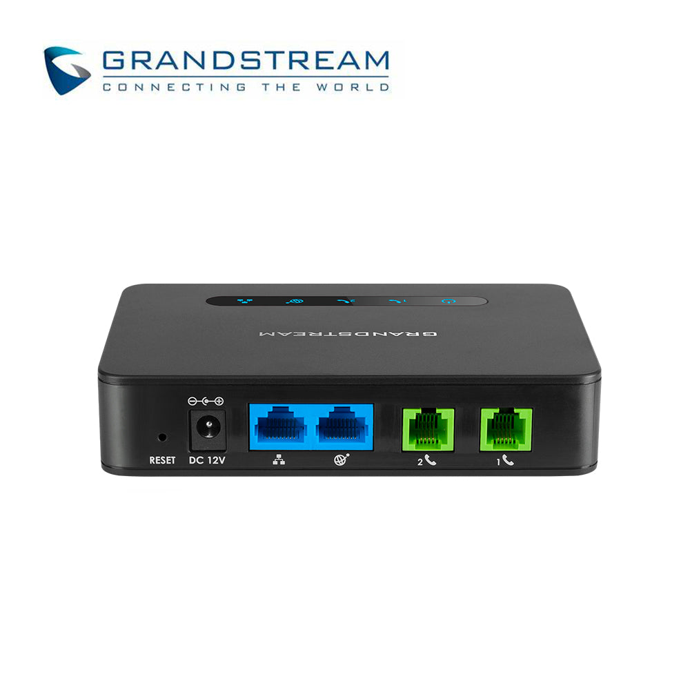 Grandstream ATA Adaptador Telefónico HT812, 2 Puertos FXS, 2 Cuentas SIP, Gigabit Router