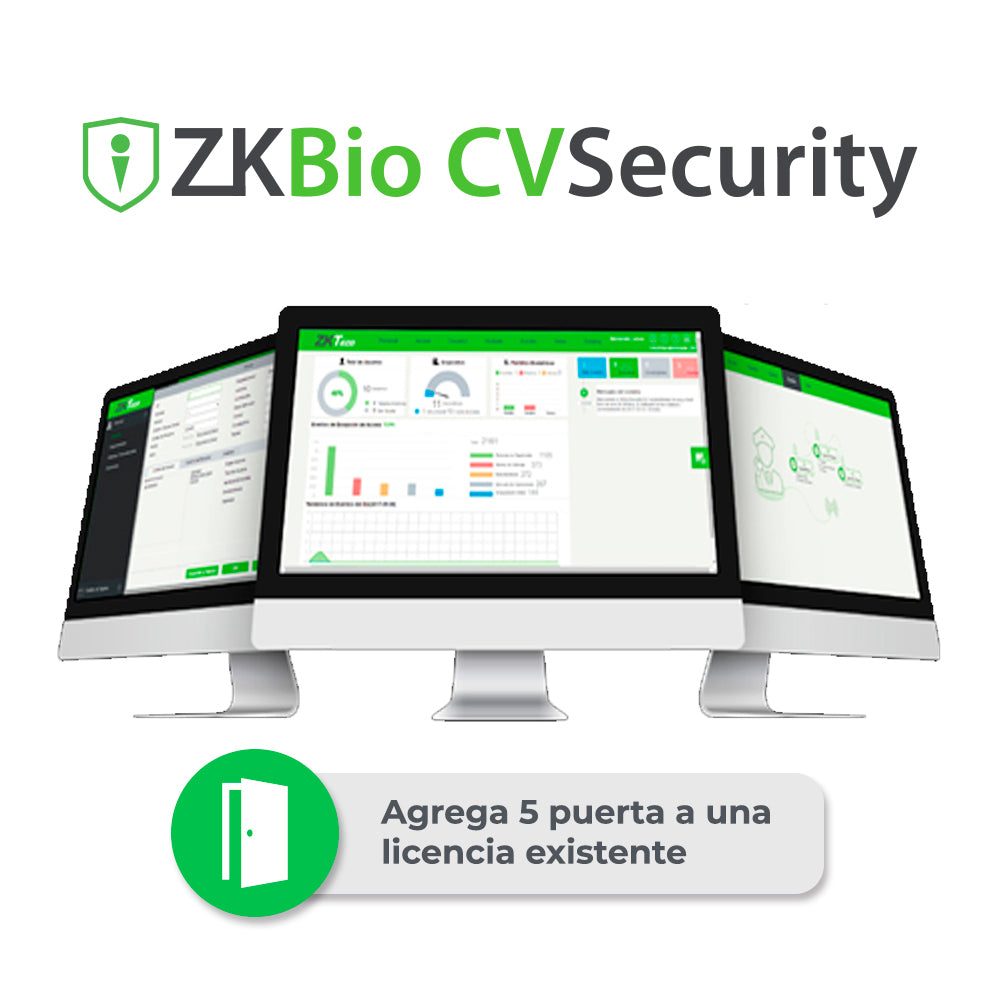 ZKTECO Licencia Bio CVSecurity ZKCV-AC-ADDON-P5, Agrega 5 Puertas, Compatible con InBioPro