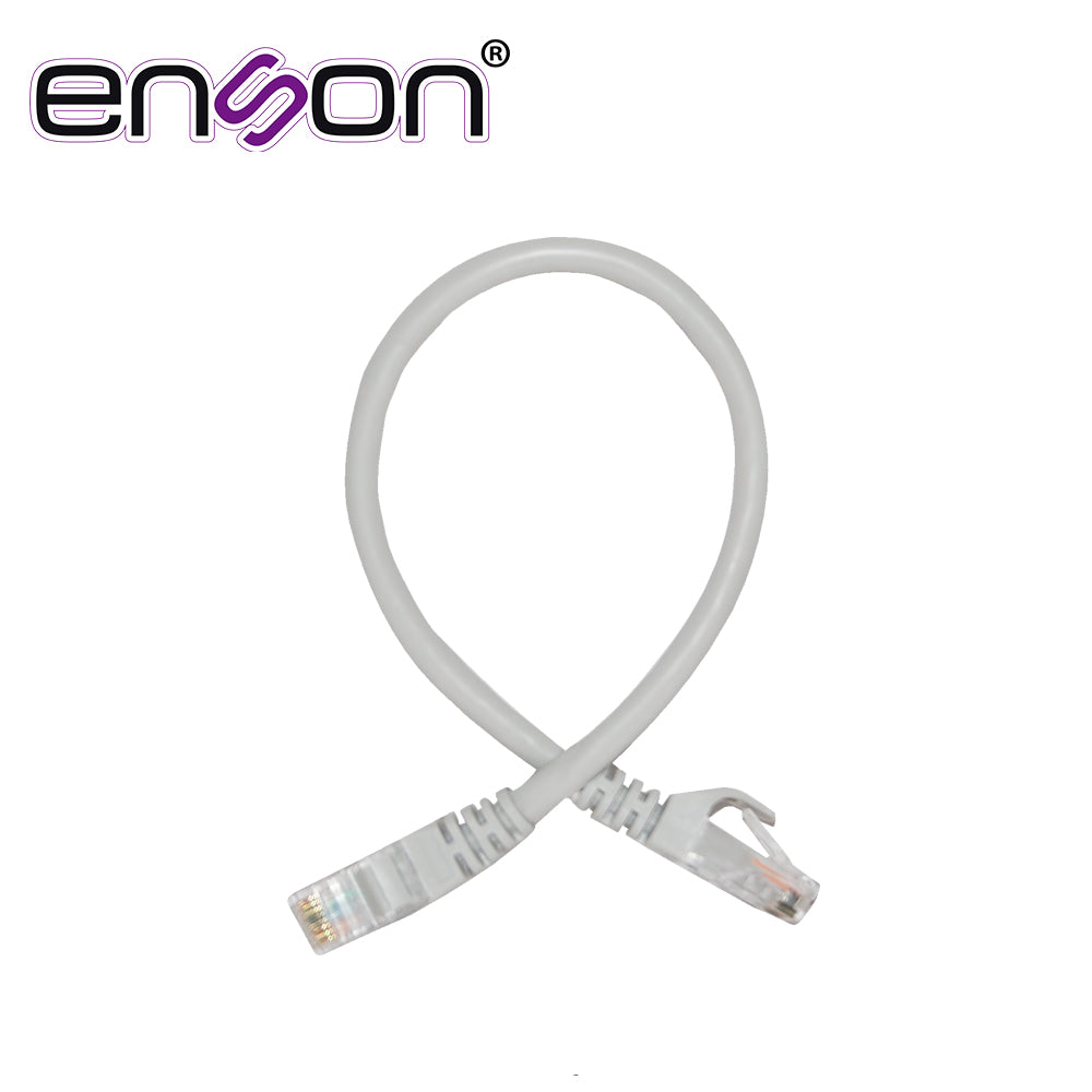 Enson Patchcord UTP P6003G CAT6 30cm, 100% Cobre, Ideal para Racks