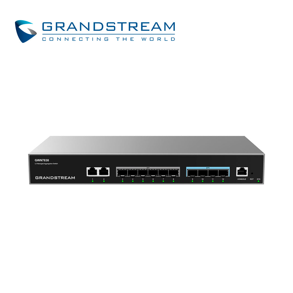 Grandstream Switch Administrable GWN7830, 2 Puertos 10/100/1000Mbps, 6 Puertos SFP, VLAN, Stacking Hasta 16