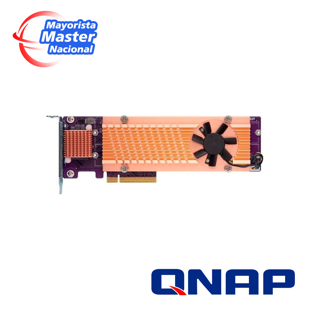 QNAP QM2-4P-384 Cuádruple M.2 PCIe SSD, Soporta 4 SSDs M.2 2280, PCIe Gen3 x8