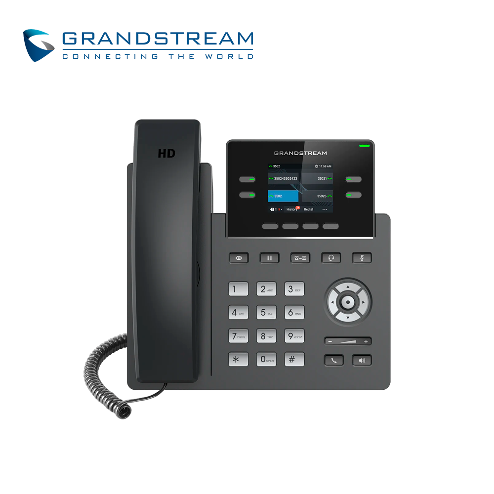 Grandstream Teléfono IP GRP2612G, 2 Cuentas SIP, 4 Líneas, Pantalla Color LCD TFT, PoE