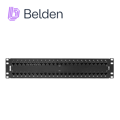 Belden Patch Panel Cat6+ AX103255, 48 Puertos, 2U, Precargado