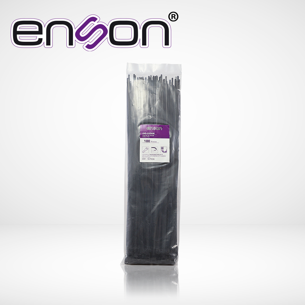 Enson Cincho Nylon ENS-CH360B 4.8 x 360mm, Fuerza 22 Kgs, Negro