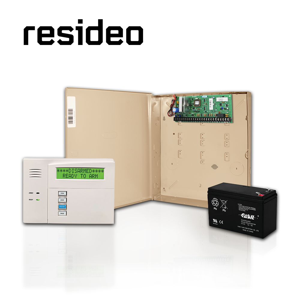 Resideo Kit Vista 48 VISTA-48LA + 6160RFC + 712BNP, Panel 40 Zonas, Batería 12V 7A
