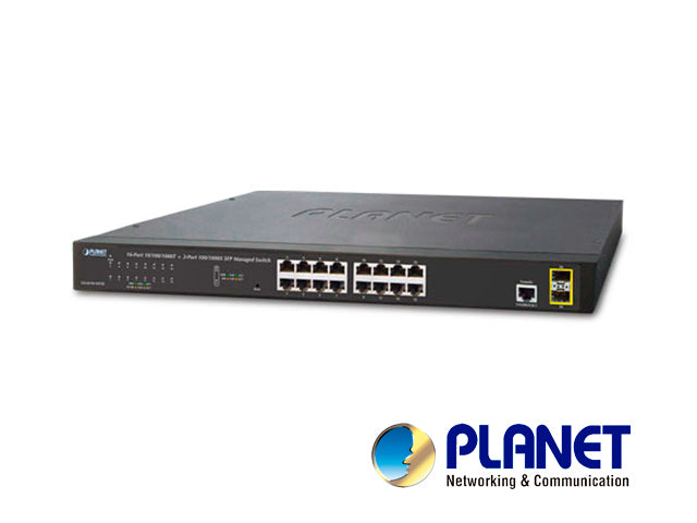 PLANET Switch GS-4210-16T2S, 16 Puertos RJ45 10/100/1000 Mbps, 2 SFP 1000 Mbps, Rack Mount