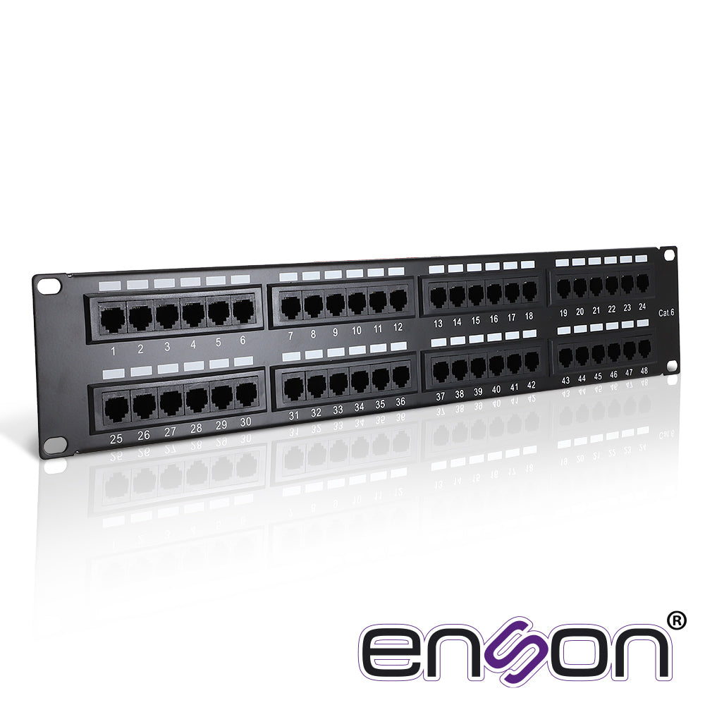 Enson Patch Panel ENS-PA48P7 48 Puertos Cat6, Montaje Rack 19"