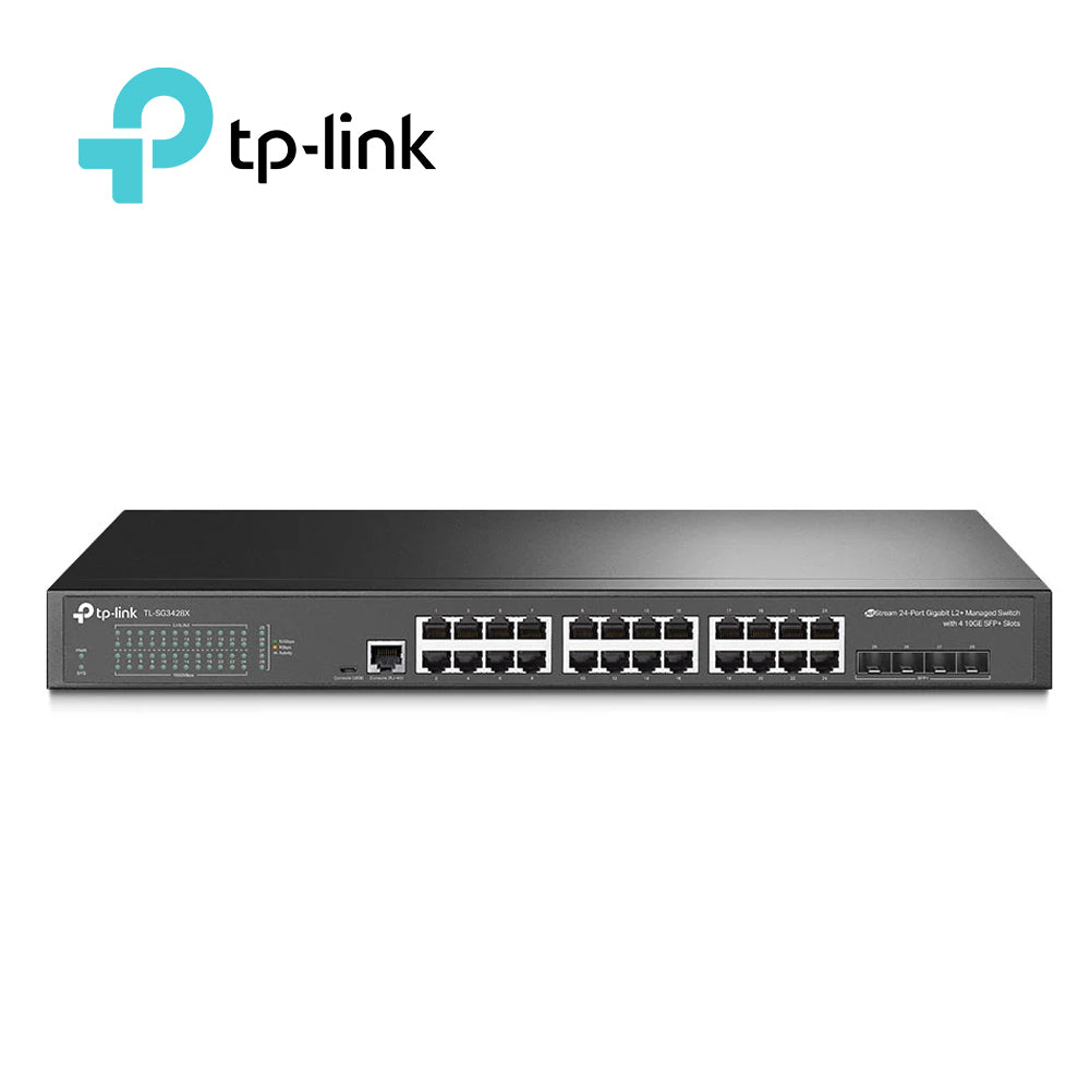 TP-Link Switch Administrable SG3428X, 24 Puertos RJ45 10/100/1000 Mbps, 4 Puertos 10 Giga SFP+, Administración Omada