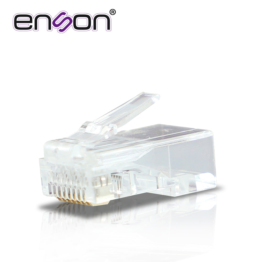 Enson Conector RJ45 Cat6 8 Pines, Velocidad Hasta 1000Mbps, UTP