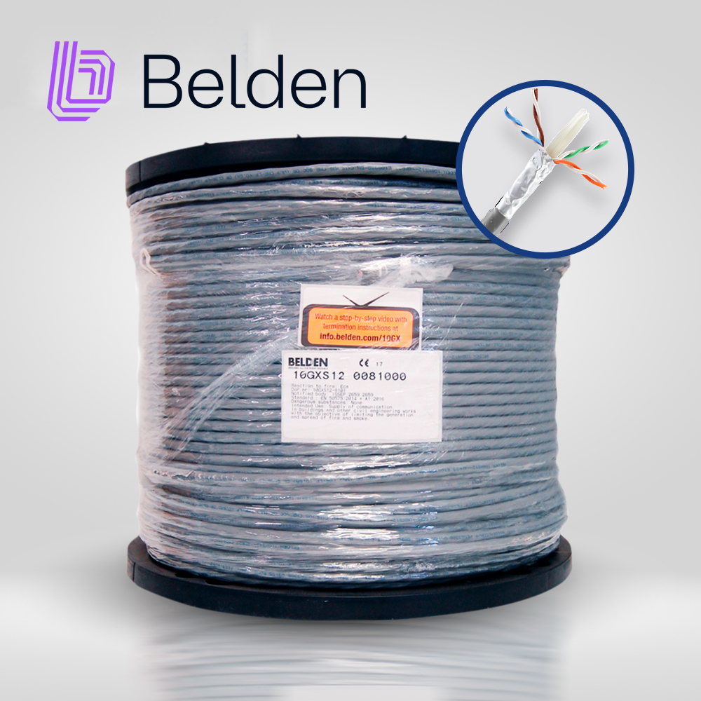 Belden Cable UTP Cat6A 10GXS12 625MHz, 4 Pares, 23 AWG, 1,000 Pies