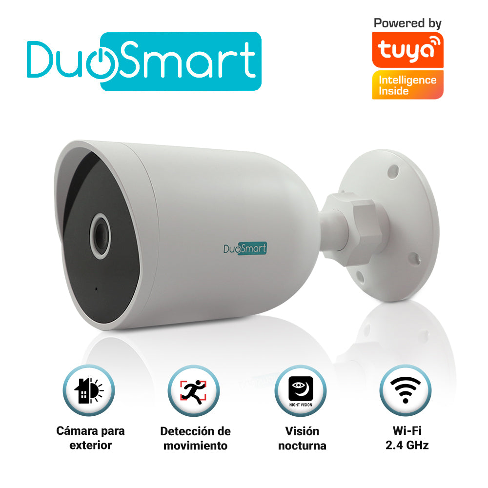 DUOSMART Cámara Inteligente E30 Full HD 1080P, WiFi 2.4 GHz, Audio Bidireccional, Soporta MicroSD hasta 128 GB