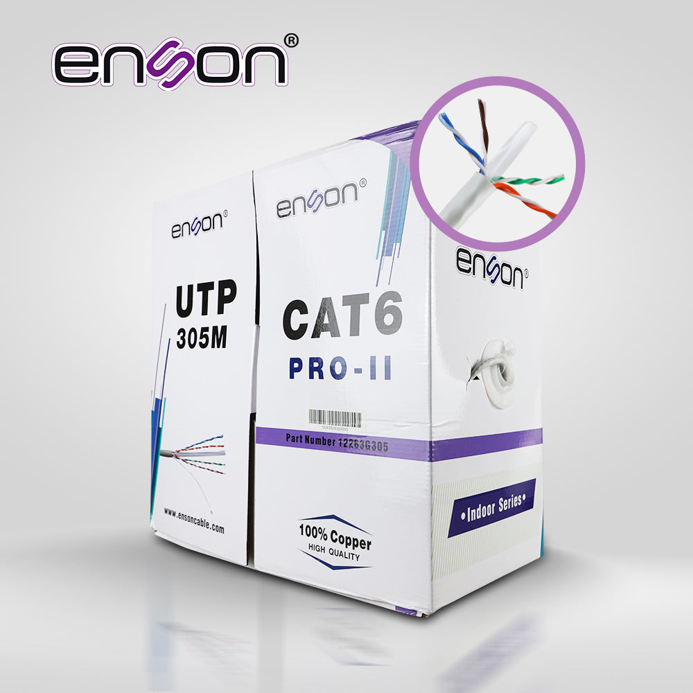 ENSON Cable UTP Cat6 12263G305, 305m, 23 AWG, 100% Cobre, PVC