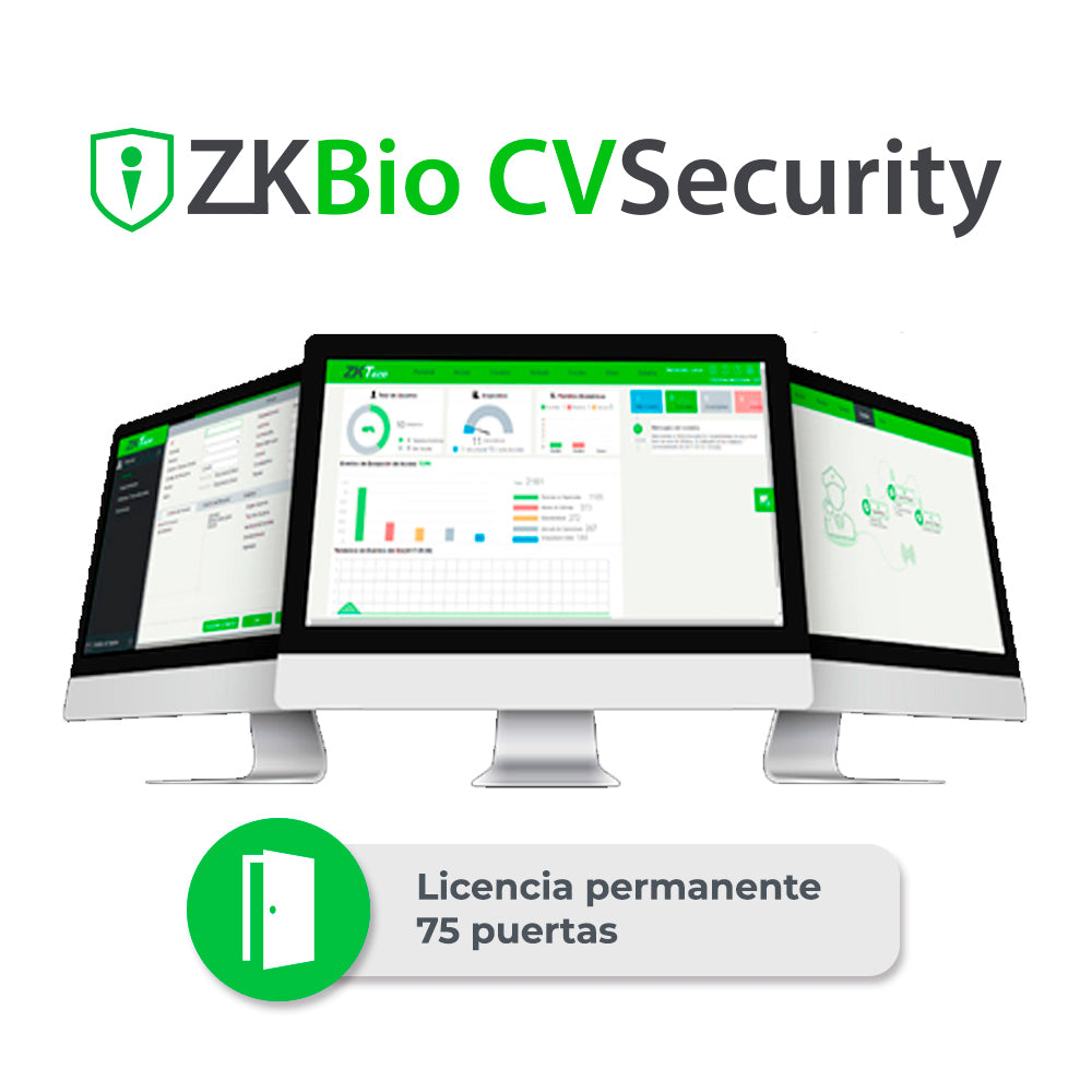 ZKTECO Licencia Bio CVSecurity ZKCV-TA-P75, 75 Puntos Asistencia, Compatible G1/G3