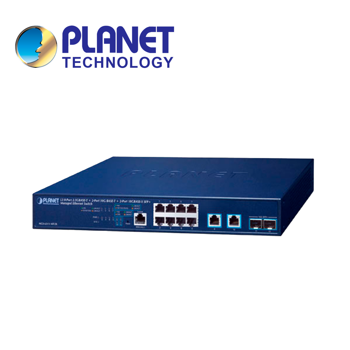 PLANET SWITCH Administrable L3 MGS-6311-10T2X, 8 Puertos RJ45 10/100/1000/2.5Gbps, 2 SFP+ 1/10Gbps, Routing Dinámico